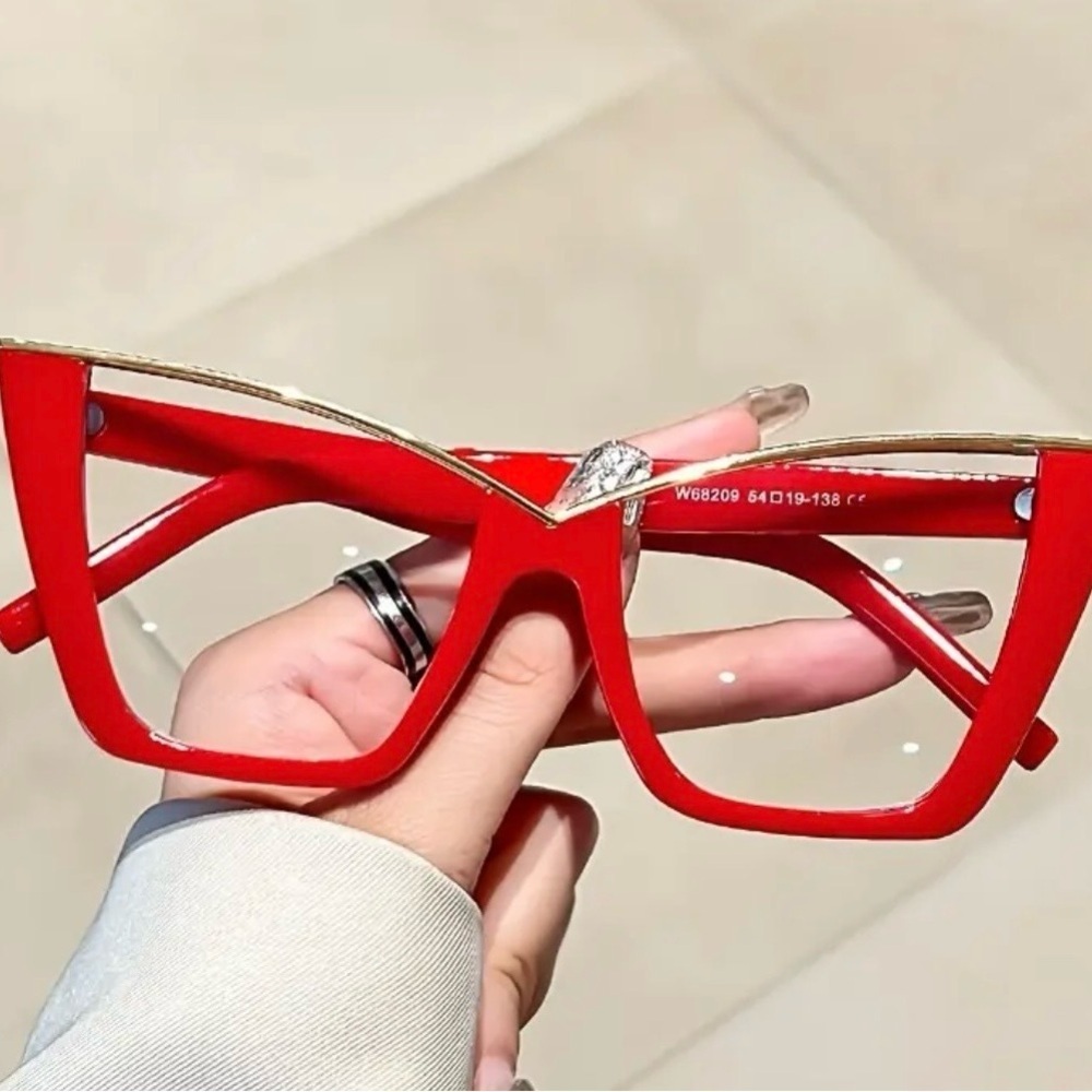 Red and Gold Women's Fashion Glasses